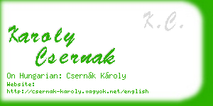 karoly csernak business card