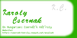 karoly csernak business card